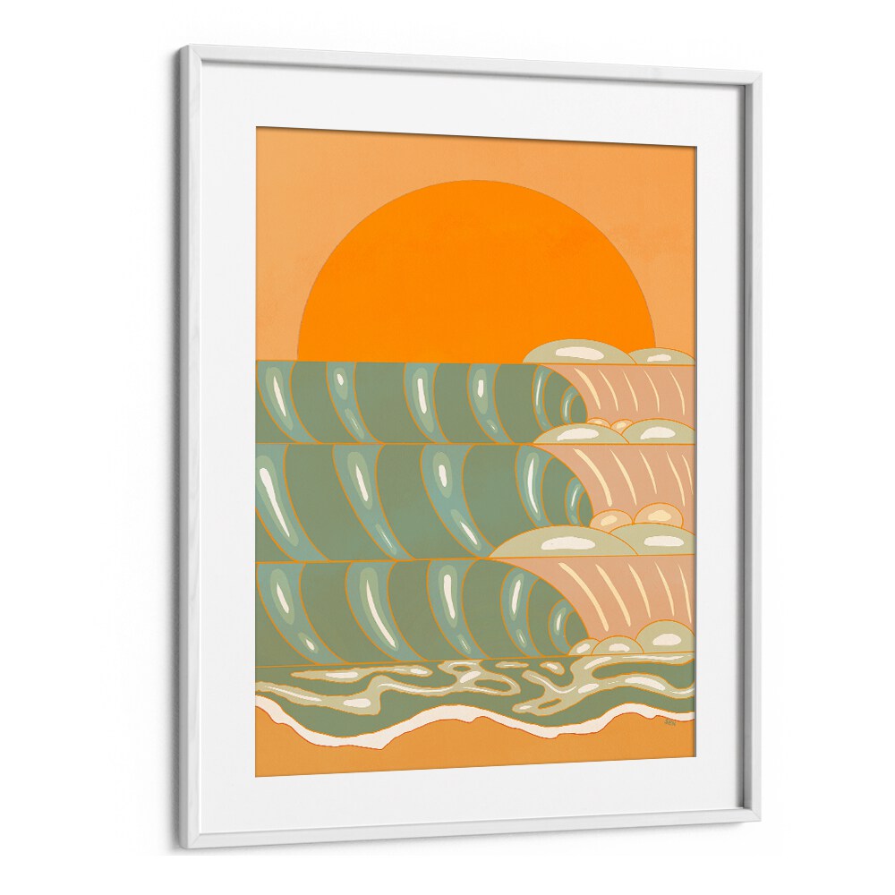 Radiant sunset and waves featured in GOLDEN WAVE, LANDSCAPE PAINTINGS, perfect for transforming your space.