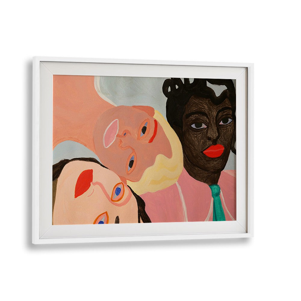Stylish HERS, FASHION POSTERS featuring vibrant artwork of diverse faces, perfect for modern decor.
