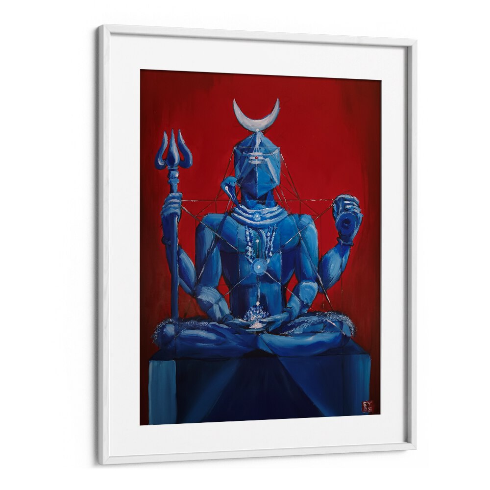 Vibrant I AM E SHIVA, INDIAN ART PAINTINGS showcasing divine consciousness by Imagineers Studio for spiritual immersion.