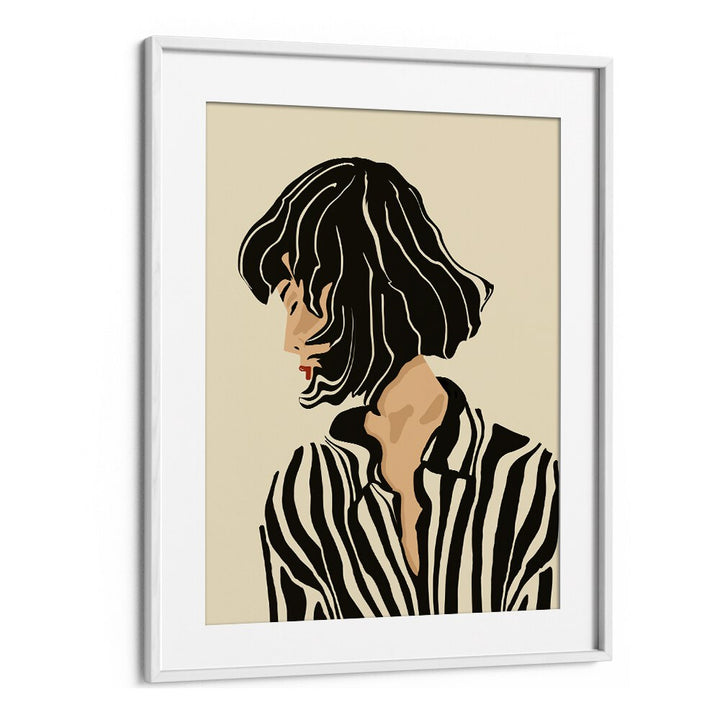 Artistic representation of a woman with silent expression, showcasing "I AM NOT TALKING TO YOU , JAPANESE PAINTINGS."