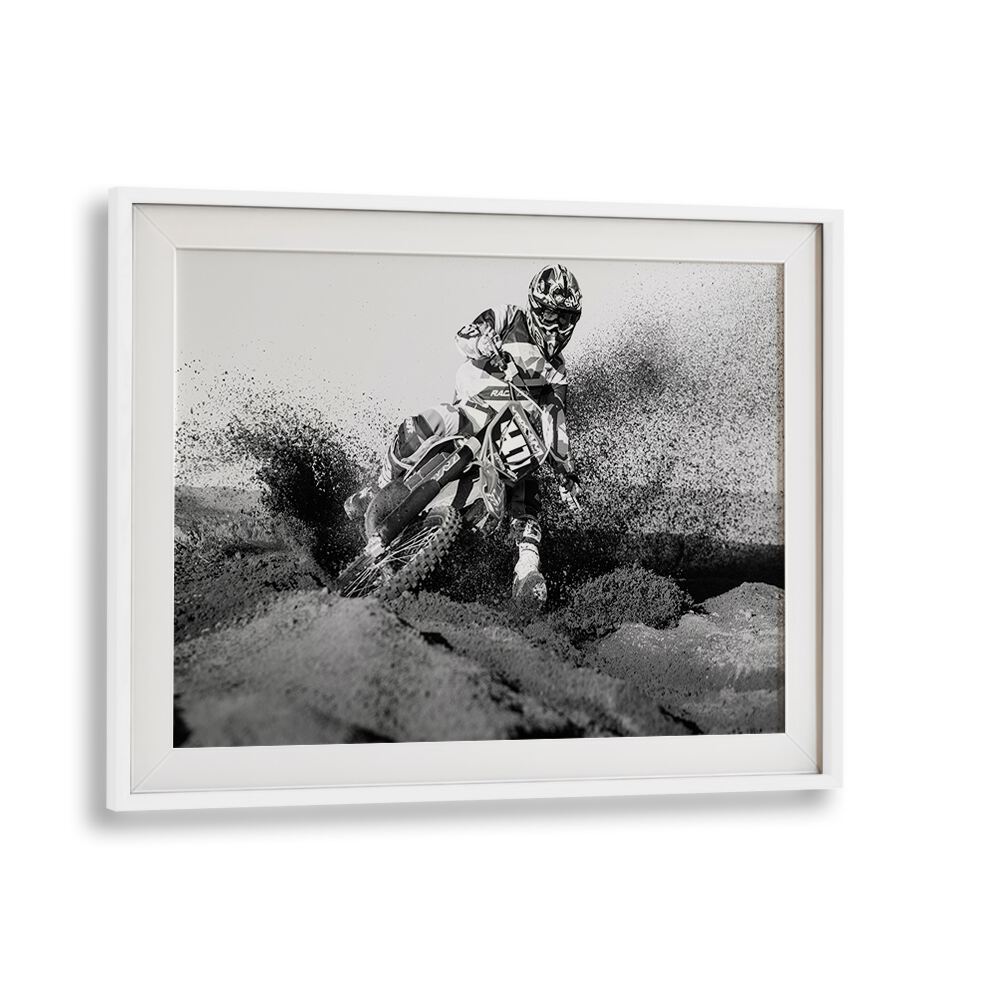 Dynamic motocross action captured in KRISZTIAN TOMPA, PHOTOGRAPHY PRINTS, showcasing thrilling artistry and energy.