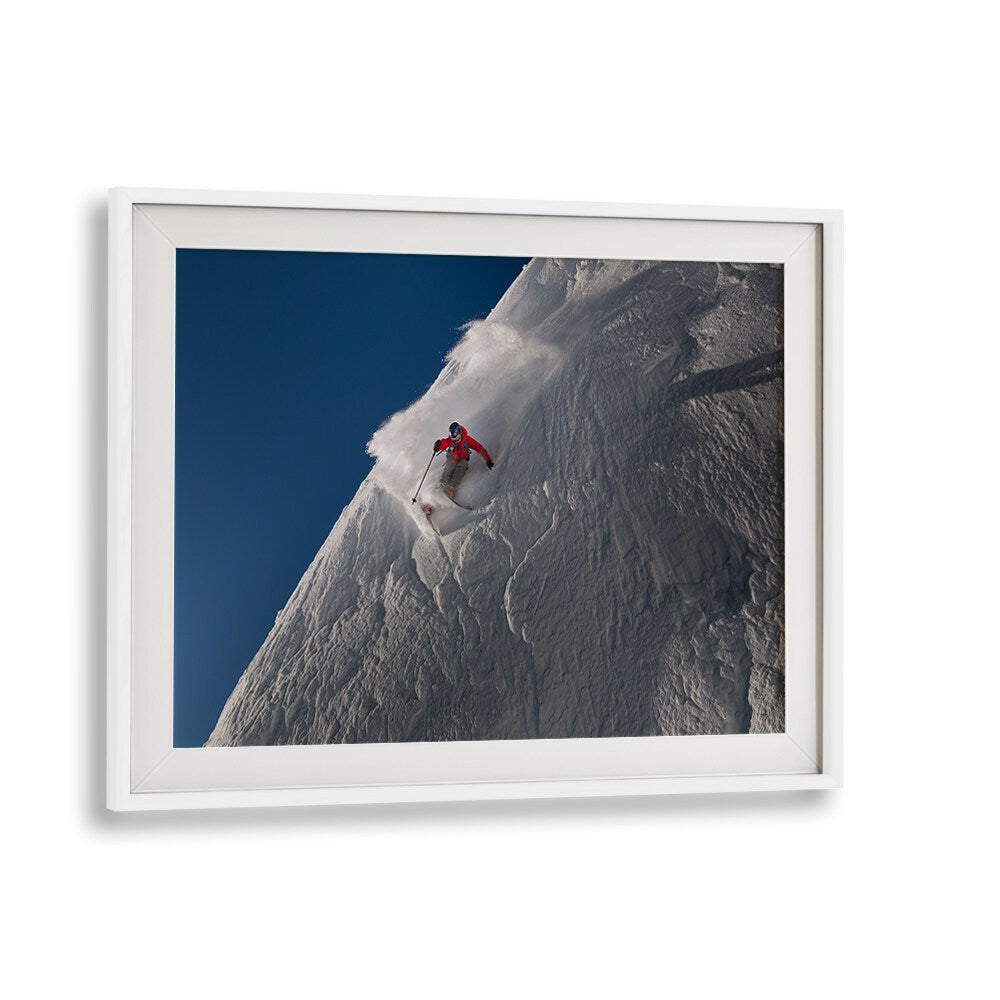 Discover the thrill with LIFE AT THE TOP, PHOTOGRAPHY PRINTS, showcasing a skier conquering majestic peaks.
