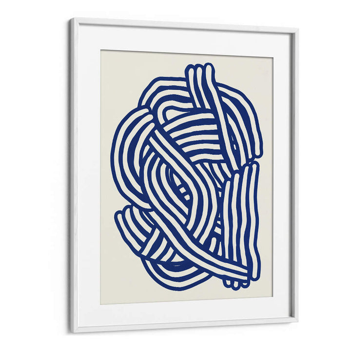 LINE ART ORGANIC SHAPE IN BLUE , LINE ART PAINTINGS