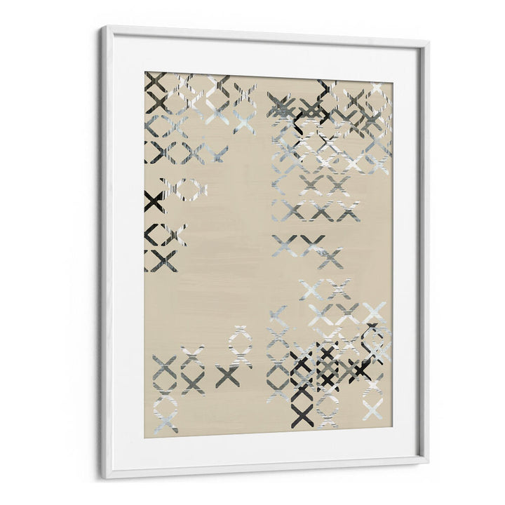 Elegant MINIMAL COMPOSITION I, ABSTRACT PAINTINGS, featuring a modern design with silver accents for stylish decor.