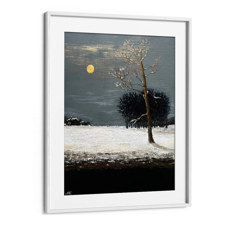 ON THE OUTSKIRTS OF A SNOWY EVENING FOREST