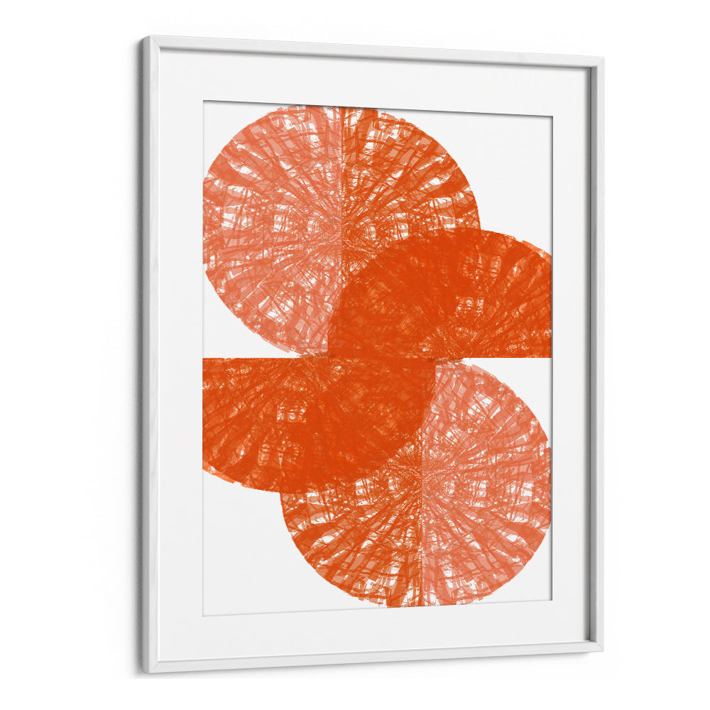 Vibrant ORANGE CIRCLE FANS I, ABSTRACT PAINTINGS, enhance any space with modern design and bold color.