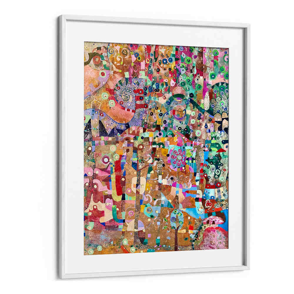 ORANGE SWIRL , ABSTRACT PAINTINGS by WhiteMount - abstract canvas with vibrant orange swirls, layered texture