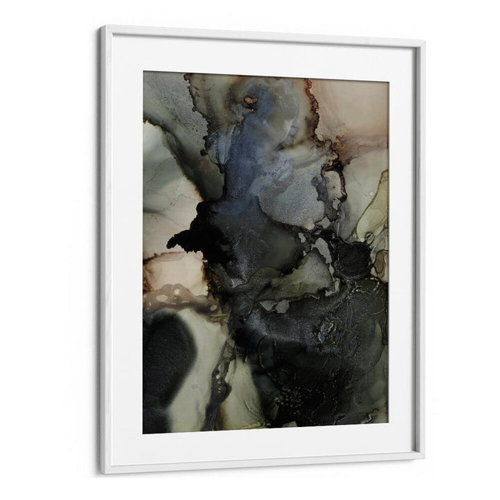 ORGANIC SHAPES WITH BLACK AND GRAY TONES , ABSTRACT PAINTINGS