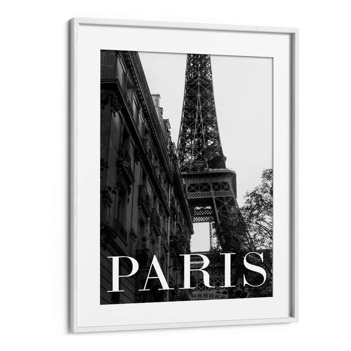 Stylish PARIS TEXT I, TRAVEL POSTERS featuring the iconic Eiffel Tower, perfect for enhancing any living space.