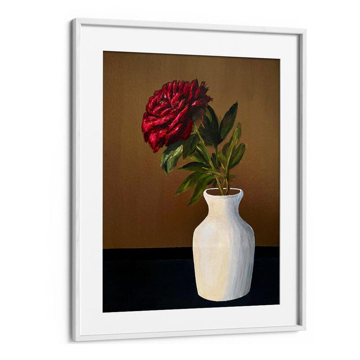 PEONY IN A WHITE VASE