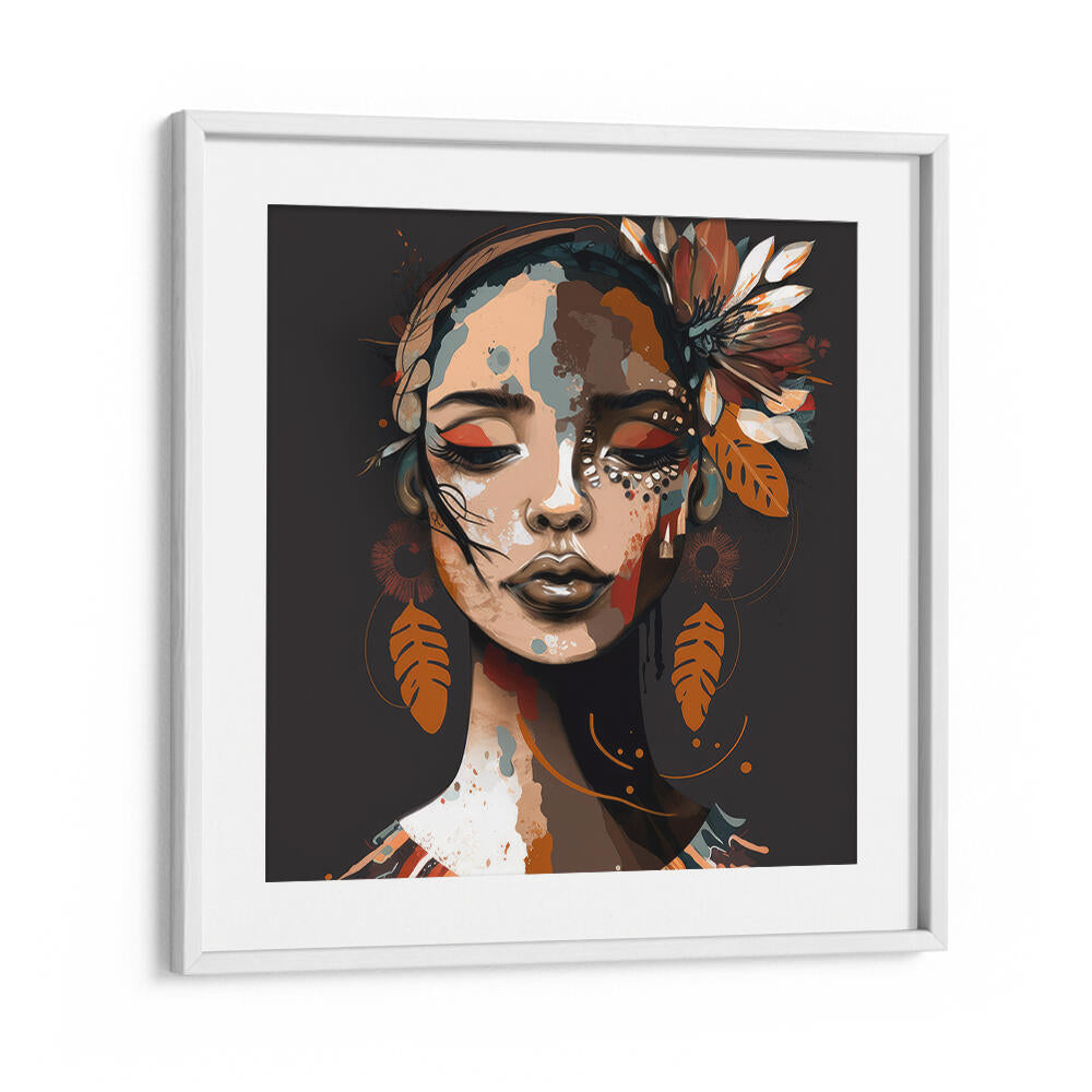 PORTRAIT OF A WOMAN WITH CLOSED EYES , PORTRAITS & FIGURATIVE ILLUSTRATIONS