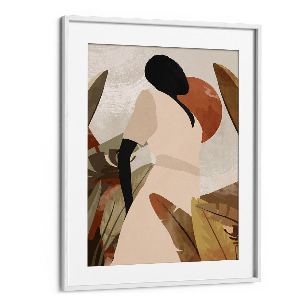 Elegant TROPICAL GIRL, BOHO ART PAINTINGS capturing vibrant boho vibes with a modern touch for your home decor.