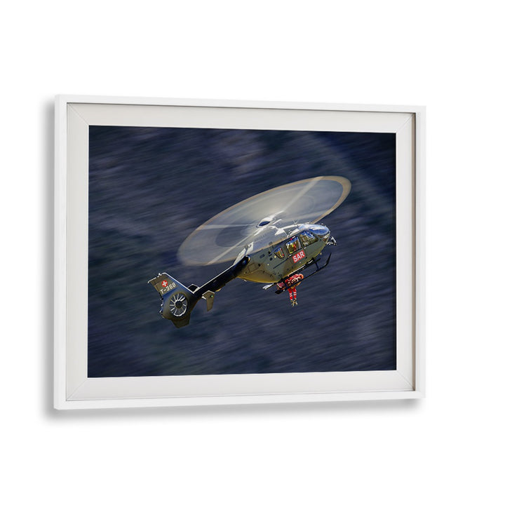 Dynamic helicopter rescue scene featured in RESCUE ME, PHOTOGRAPHY PRINTS, showcasing thrilling action and fine art.