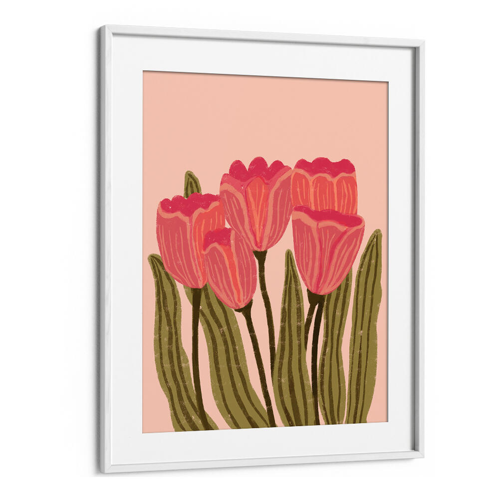 RED TULIPS , FLORAL FLOWER PAINTINGS
