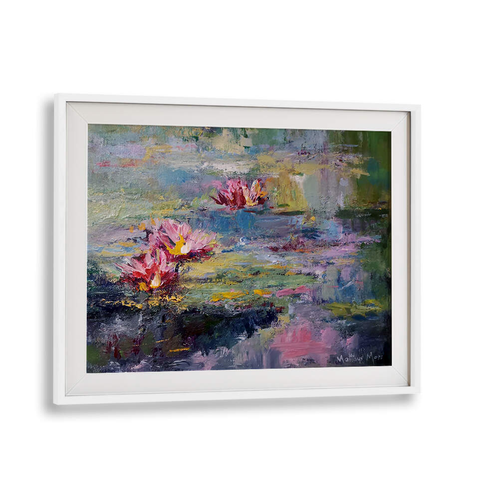 SACRED POND , FLORAL FLOWER PAINTINGS
