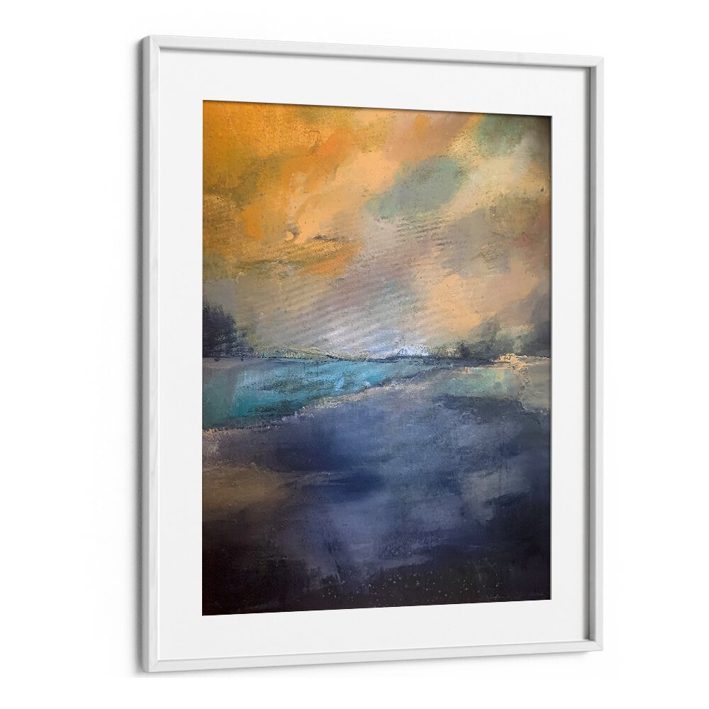 Vibrant SEA AND SKY LANDSCAPE painting showcasing abstract colors, perfect for enriching your home decor.