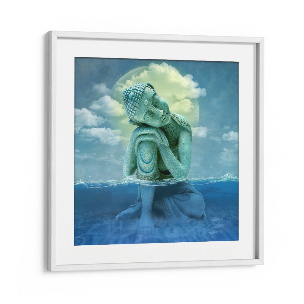 SERENE BUDDHA MOONLIT WATER