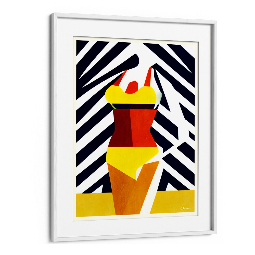 Vibrant BIKINI SUNSHINE DAYS, BEACH PAINTINGS capturing summer's essence with bold colors and playful design.