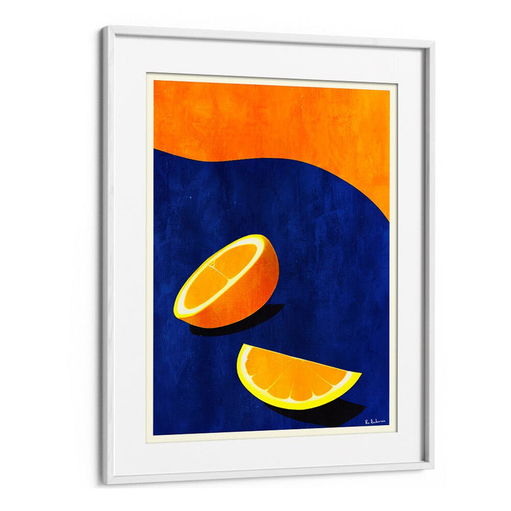 Brightly colored PETIT DEITUJEUNER, KITCHEN POSTERS featuring orange slices, perfect for enhancing kitchen decor.