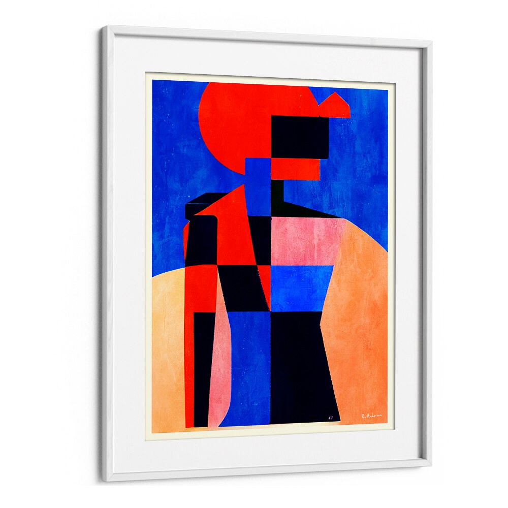 Vibrant artwork from FIGURE XI, PORTRAITS captures human expression with bold colors and geometric shapes.