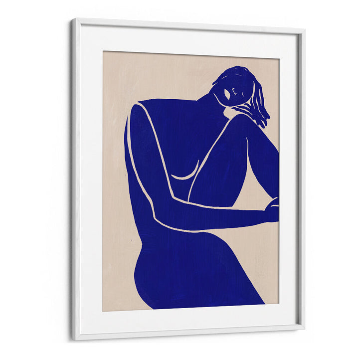 MINIMALIST BLUE SILHOUETTE FIGURE , PORTRAITS & FIGURATIVE ILLUSTRATIONS