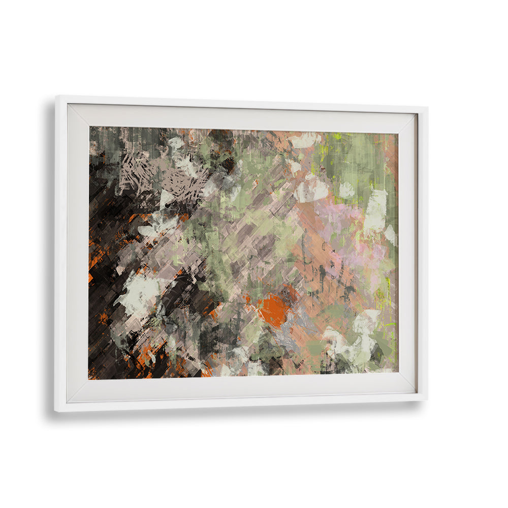Abstract painting "SHIPS THAT PASS IN THE NIGHT" features earthy tones, adding elegance to any space. Perfect for decor.