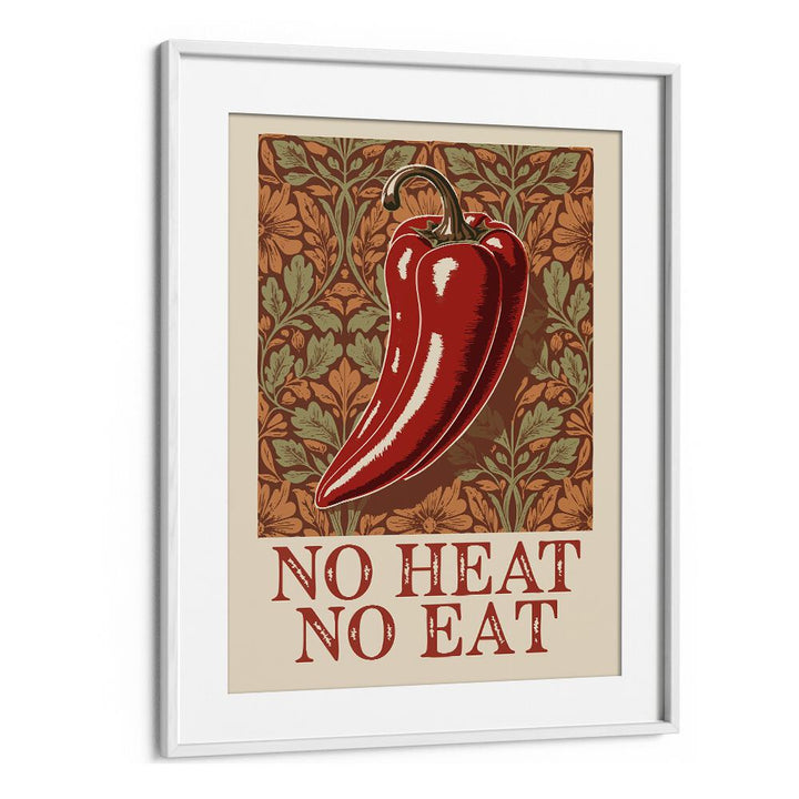 Red chili artwork with floral background, perfect for SPICY ELEGANCE, KITCHEN POSTERS to enhance your culinary space.
