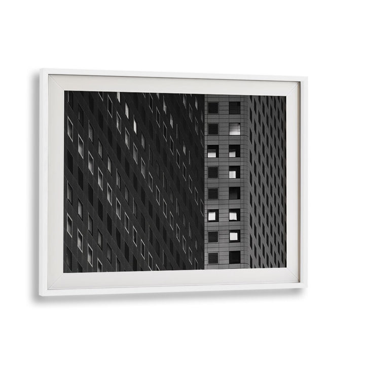 SQUARES, PHOTOGRAPHY PRINTS showcasing striking urban architecture in a sleek white frame for modern decor.
