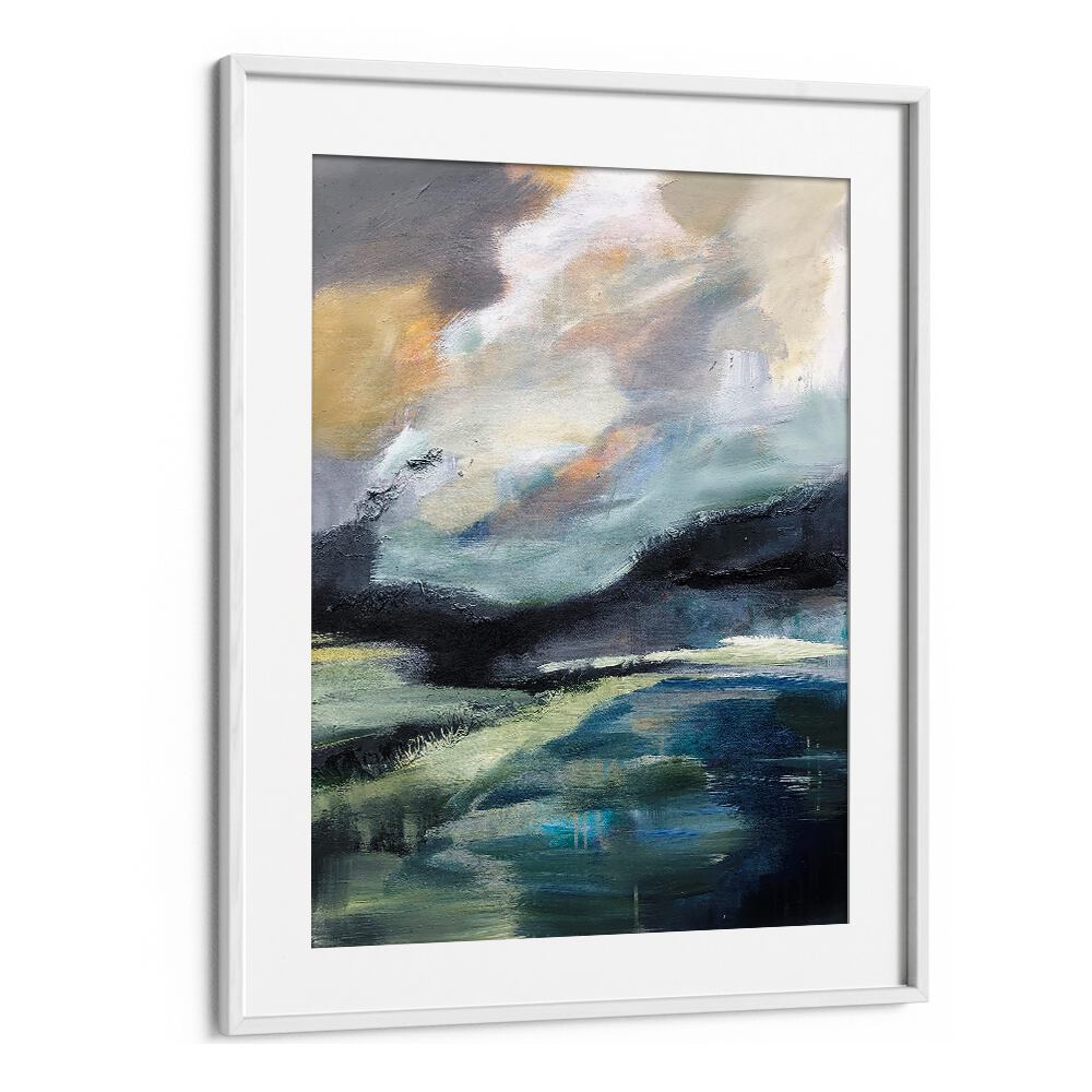 Exquisite STORMY HORIZONS, LANDSCAPE PAINTINGS featuring abstract nature scenes perfect for elegant home decor.