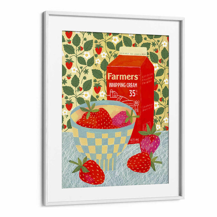 STRAWBERRIES IN A CHECKERED BOWL