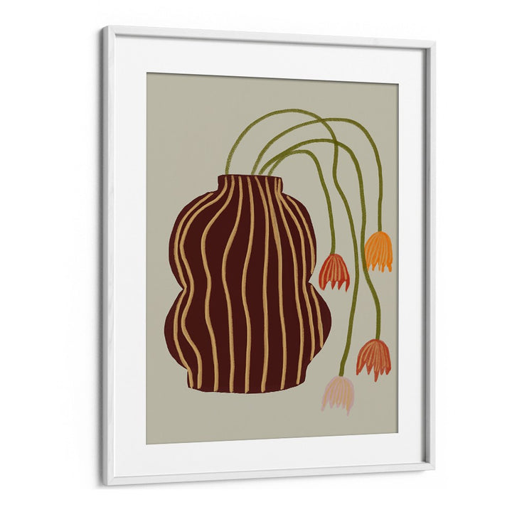 STRIPED VASE DROOPING FLOWERS
