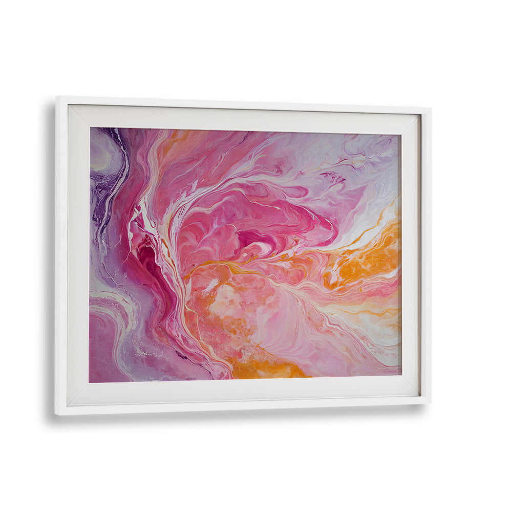 Stunning SWIRLING PATTERNS, ABSTRACT PAINTINGS in pink and orange, perfect for a bold home decor statement.