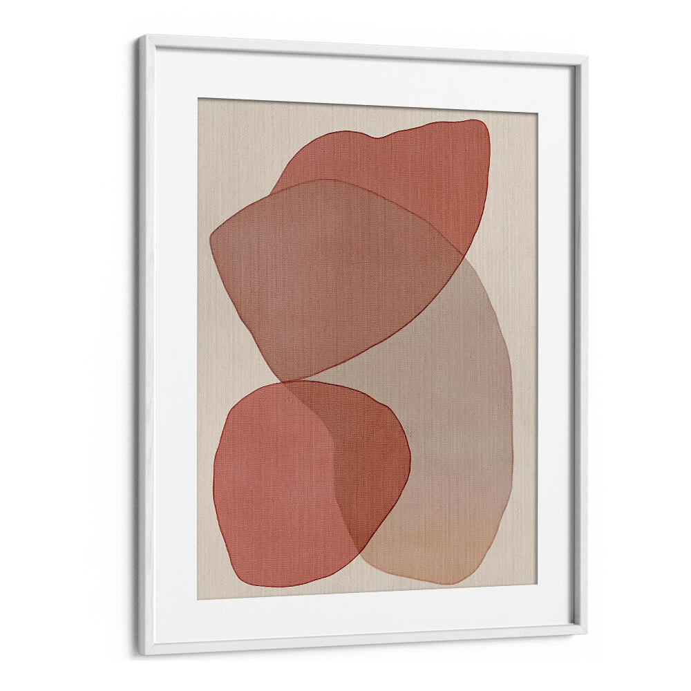 TRANSLUCENT SHAPES IN SOFT PINKS AND REDS , BOHO ART PAINTINGS