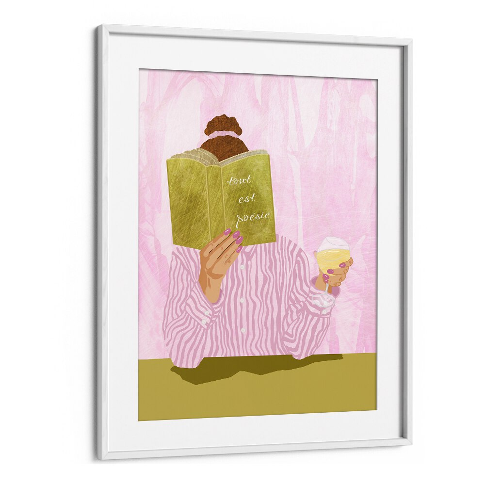 Elegant TOUT EST POESIE, FASHION POSTERS featuring a woman reading, perfect for modern home decor.
