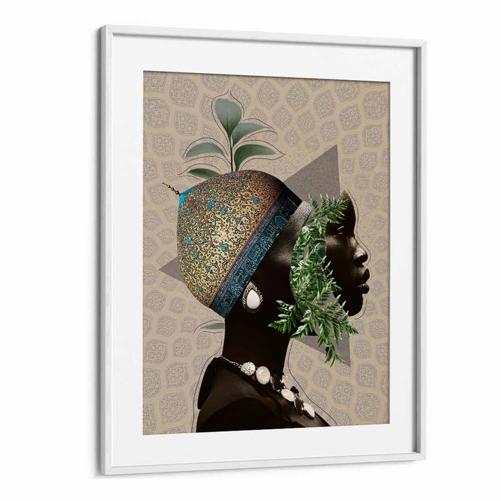 Stunning UTOPIA, PORTRAITS artwork featuring an abstract figure adorned with vibrant colors and intricate details.