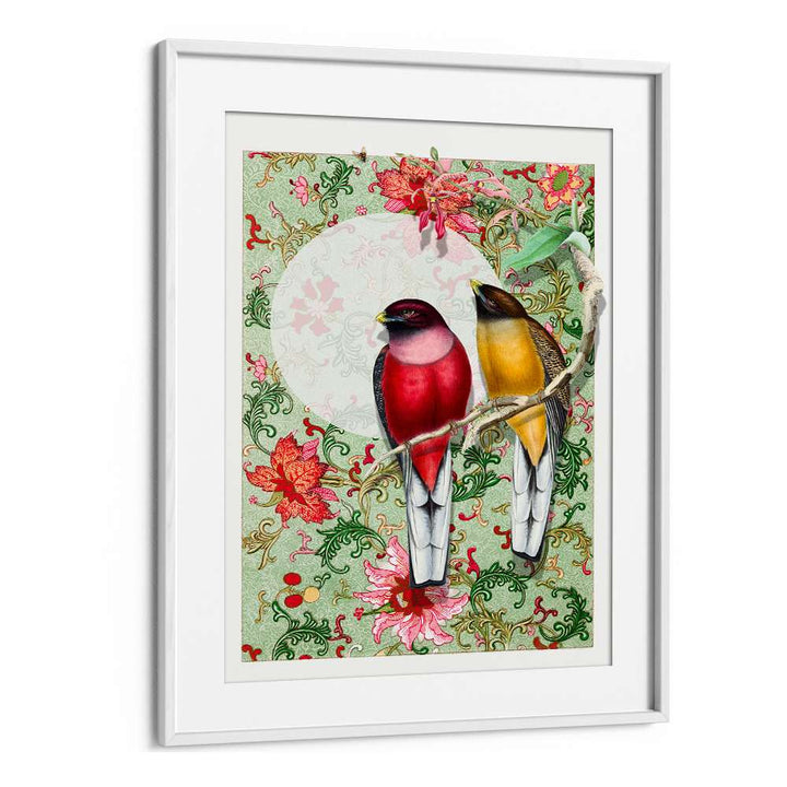 VIBRANT BIRDS FLORAL PATTERN