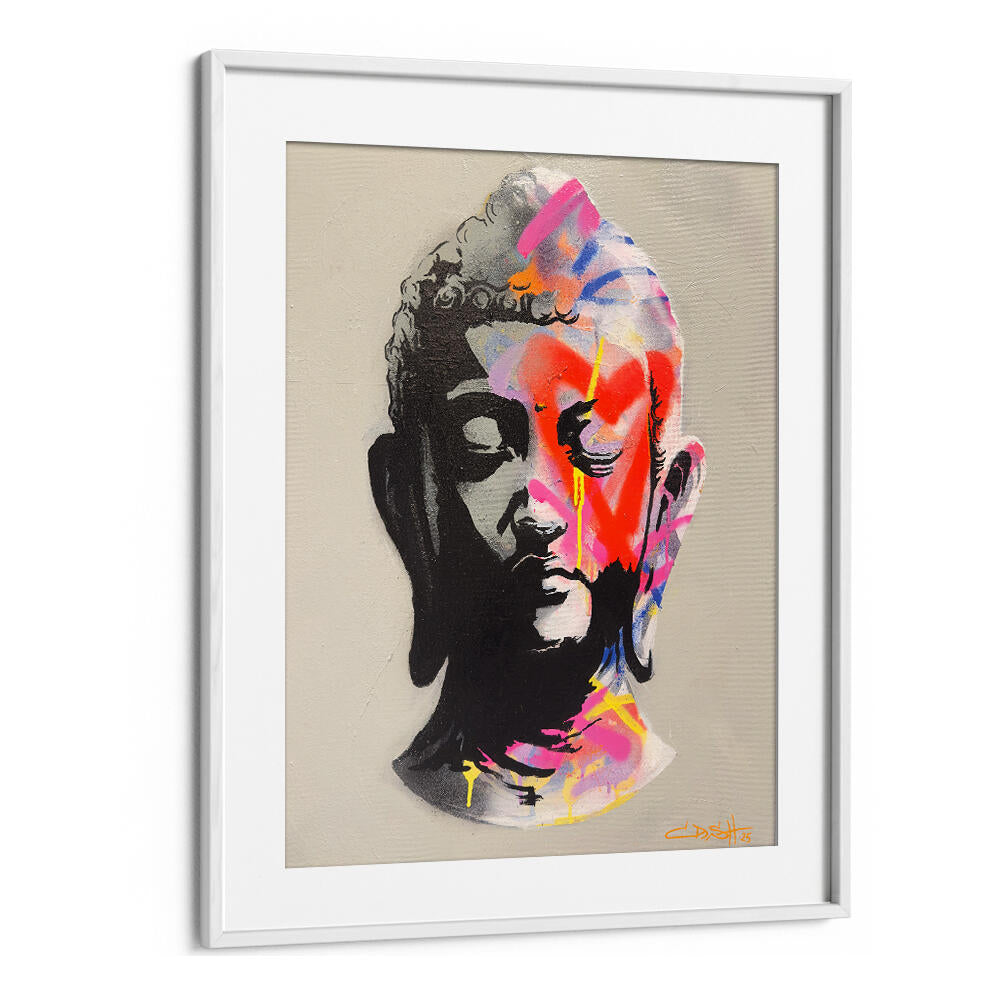 VIBRANT BUDDHA BUST , POP ART PAINTINGS