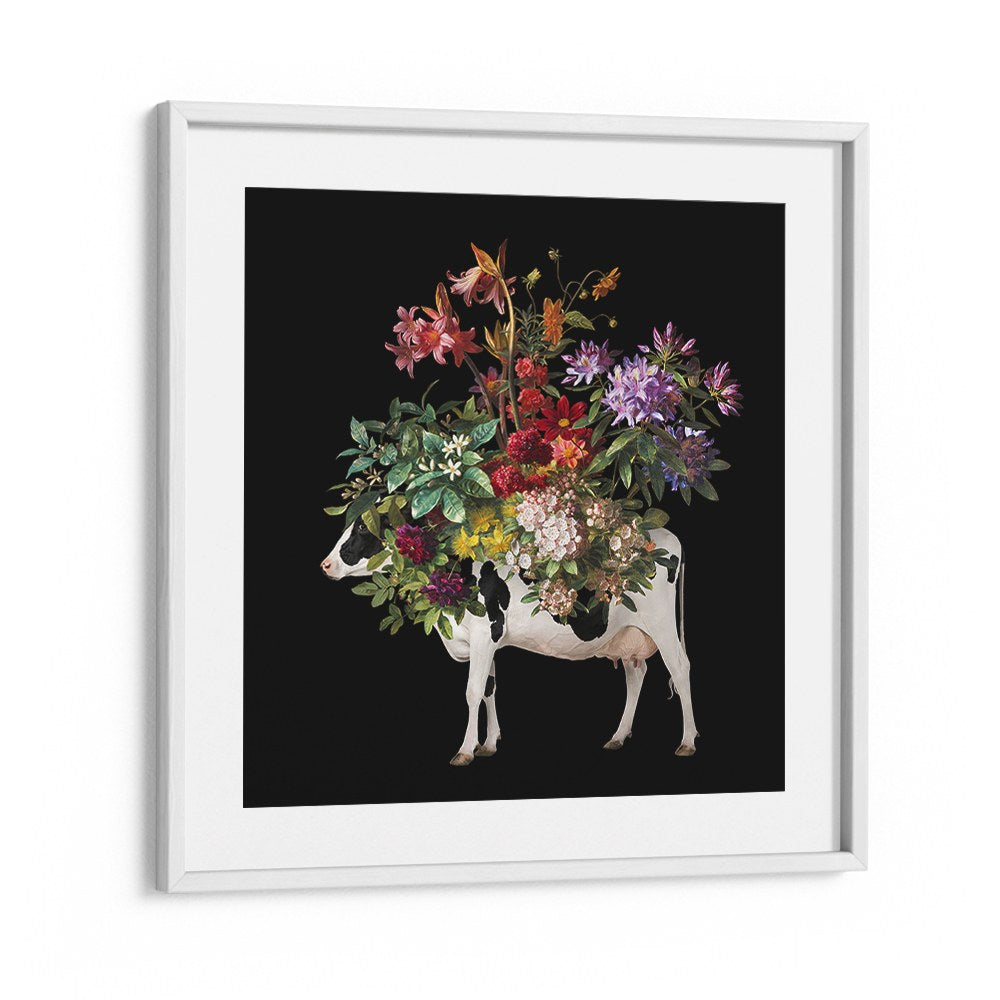 VIBRANT FLORAL COW