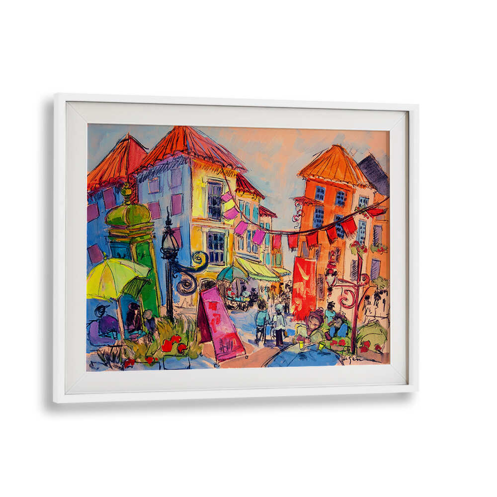 VIBRANT STREET SCENE , LANDSCAPE PAINTINGS