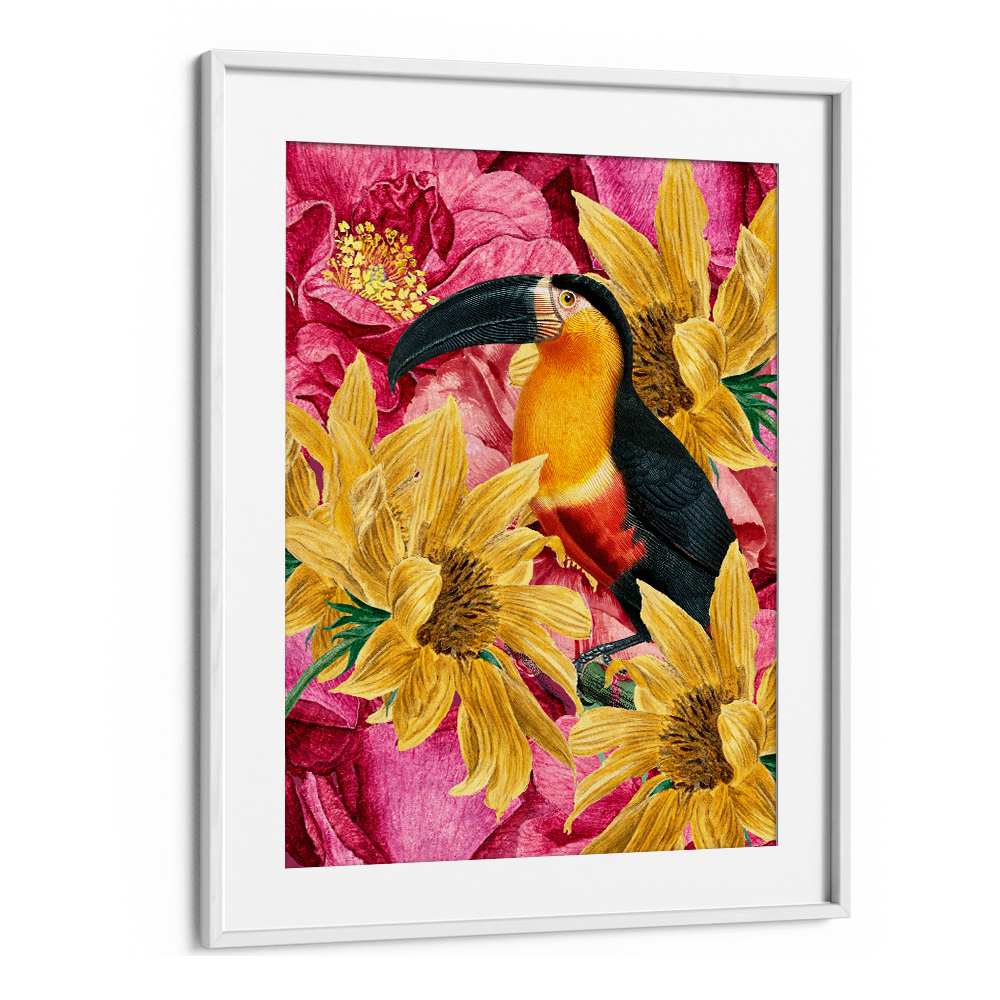 VIBRANT TOUCAN AND FLOWERS