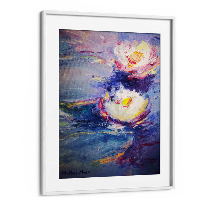 WATER LILIES , FLORAL FLOWER PAINTINGS