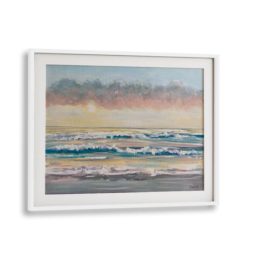 Serene WAVES AT DAWN, BEACH PAINTINGS enhance your space with coastal charm and tranquility at WhiteMount.