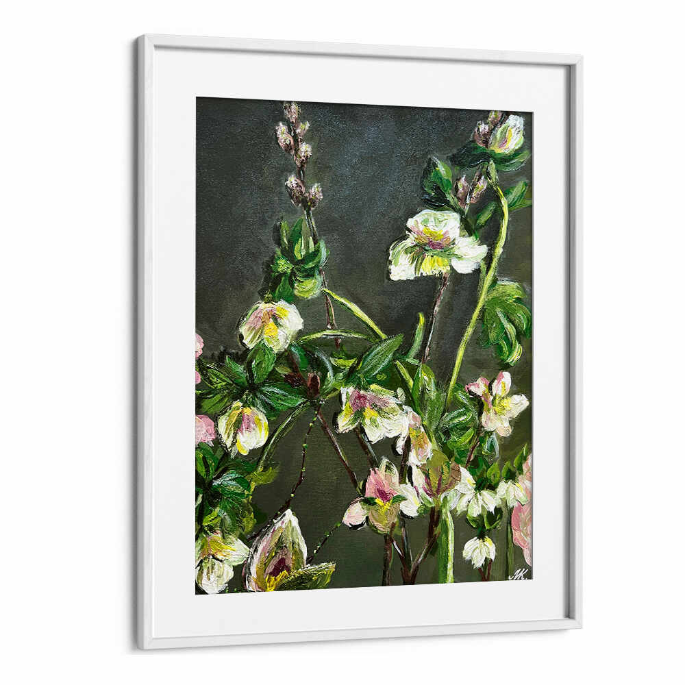 WHITE AND PINK FLORAL PAINTING