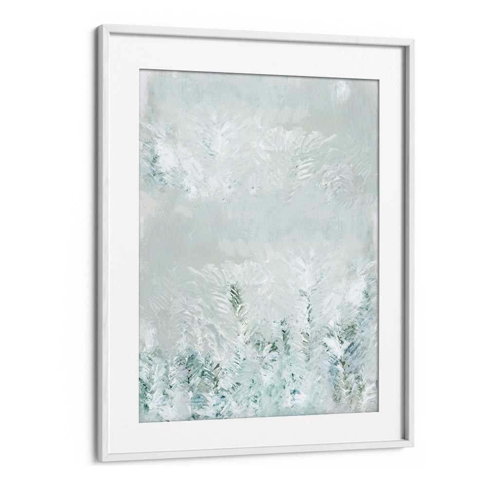 Serene WINTER WHITE FOREST II, ABSTRACT PAINTINGS captures the tranquil beauty of a snow-covered woodland scene.