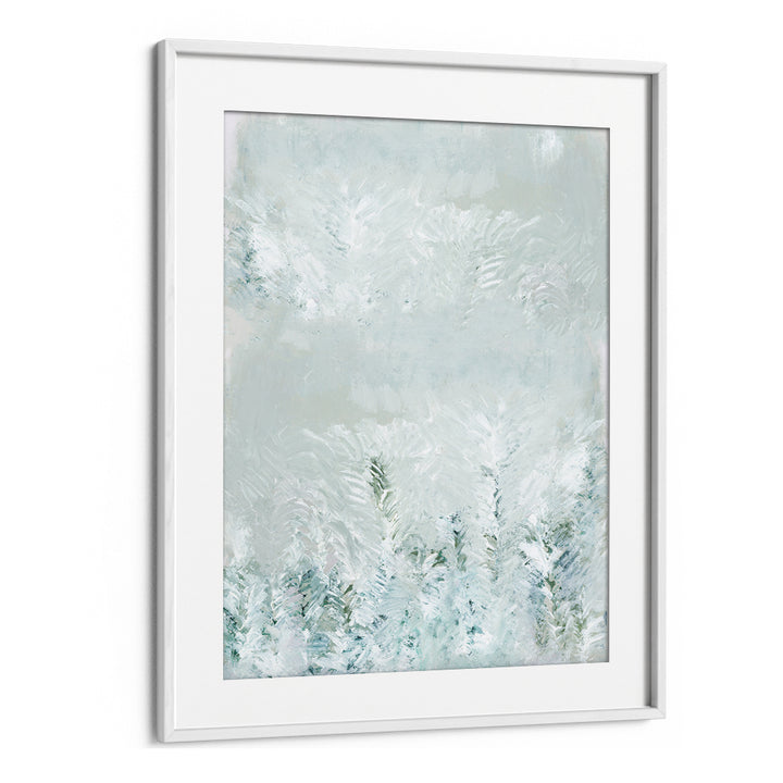 Serene WINTER WHITE FOREST II, ABSTRACT PAINTINGS captures the tranquil beauty of a snow-covered woodland scene.