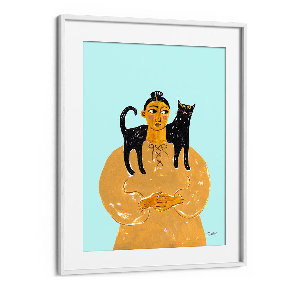 WOMAN WITH CAT , PORTRAITS & FIGURATIVE ILLUSTRATIONS
