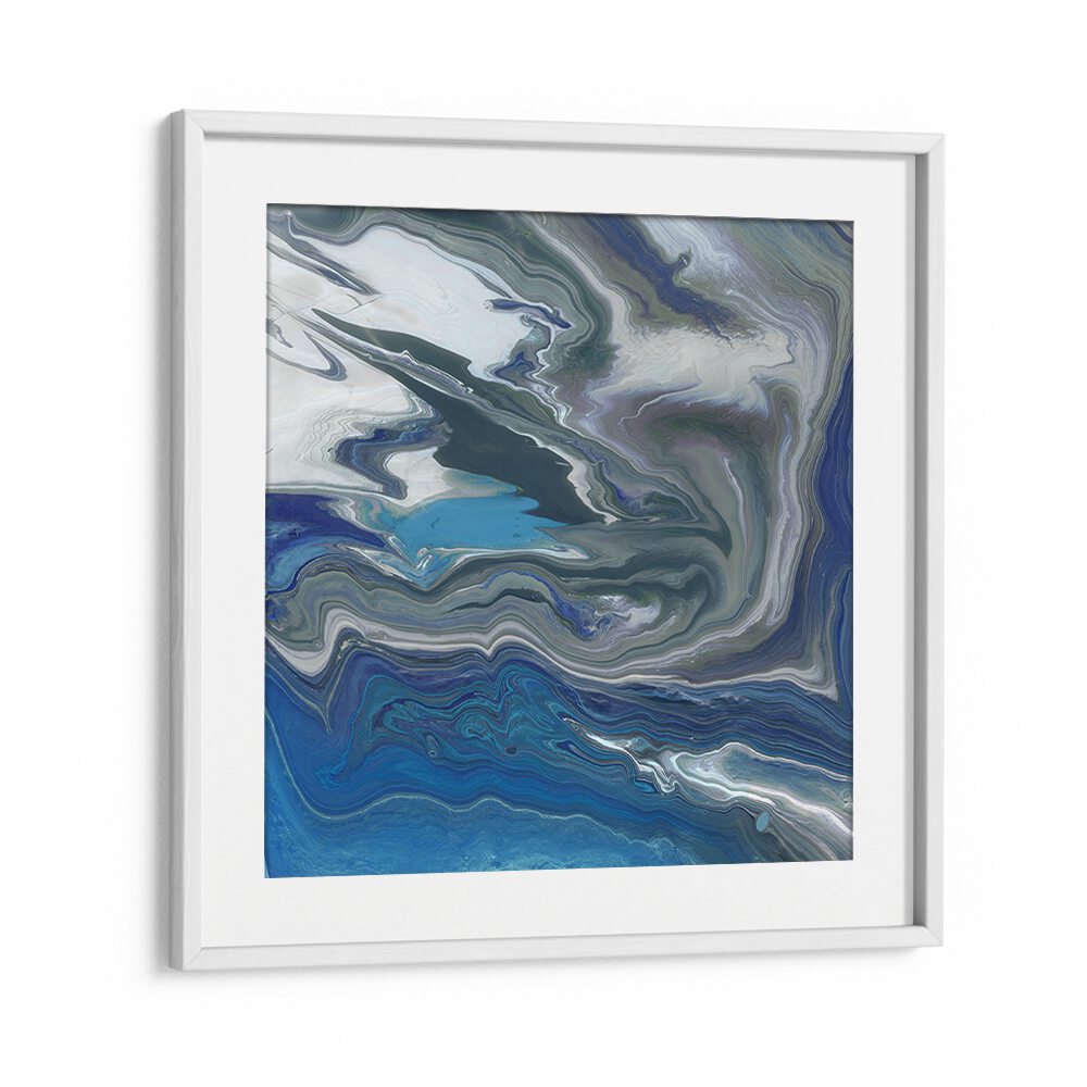 Serene blue swirls in LIKE A RIVER, ABSTRACT PAINTINGS, perfect for enhancing your tranquil home décor.