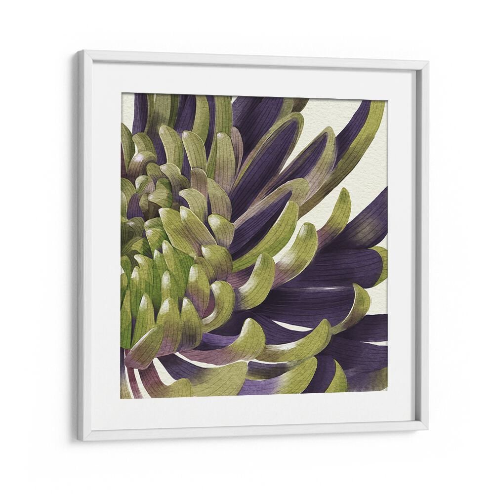 Stunning CHRYS I, FLORAL FLOWER PAINTINGS, featuring vibrant floral design in a chic white frame. Perfect for home decor.