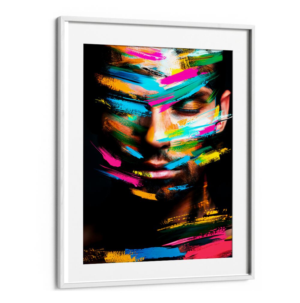 Faceless XI, abstract paintings featuring vibrant colors and modern aesthetics by Philippe Hugonnard.
