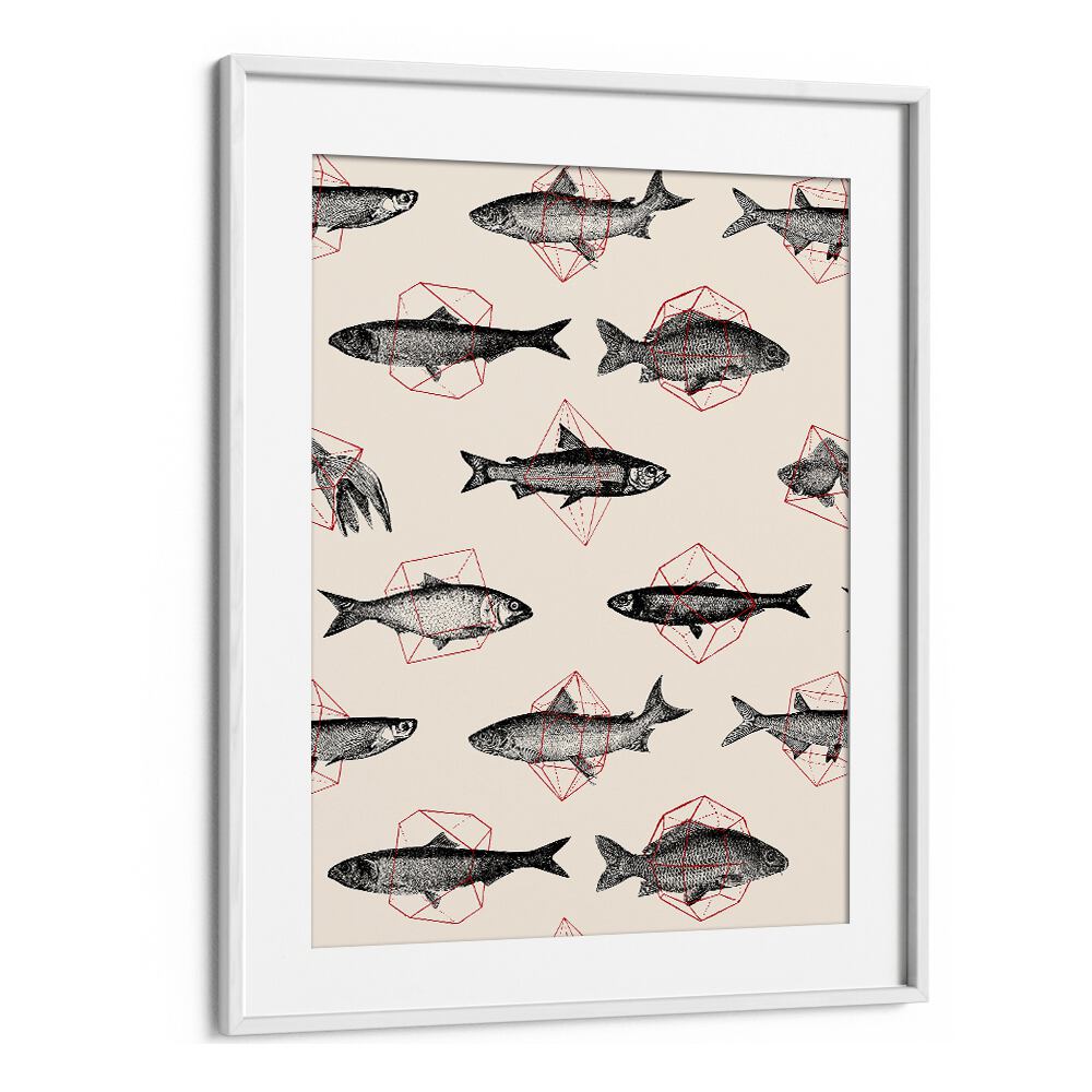 FISHES IN GEOMETRICS BY FLORENT BODART, WILDLIFE ART PRINTS